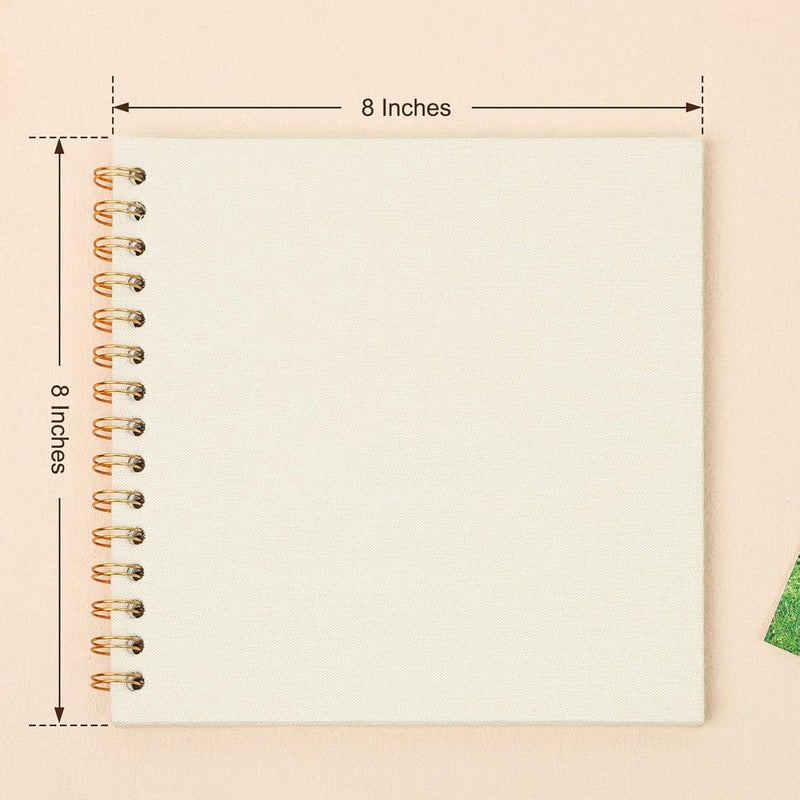 Bonyomor Scrapbook Photo Album 8x8 Inches 40 Pages Hardcover Kraft Paper Linen Cover Scrap Book Memory Book DIY Scrapbook Albums for Wedding Baby Boyfriend Travel Anniversary Family, Beige - Image 3